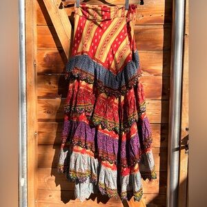 Bohemian Multi-Color Tiered Skirt